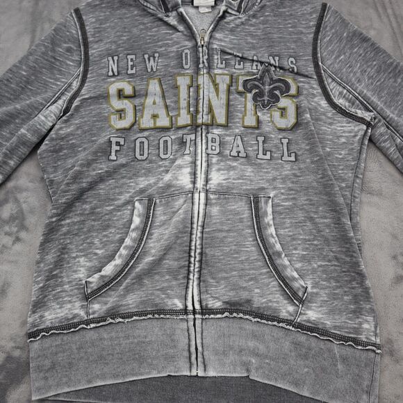 NFL Sweater Womens Small Gray Lightweight Casual New Orleans Saints Football - Picture 11 of 16